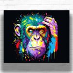 Pensive Monkey - Paint by Numbers Chimpanzee