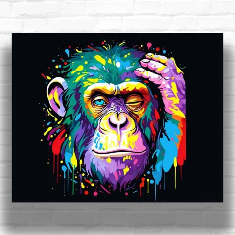 Pensive Monkey - Paint by Numbers Chimpanzee