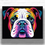 Vibrant Bulldog Portrait - Paint by Numbers Dog