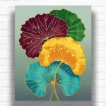 Vibrant Ginkgo Leaves - Paint by Numbers Leaves