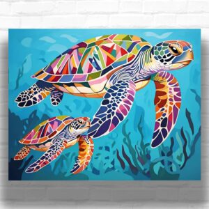 Vibrant Sea Turtles - Paint by Numbers Sea Turtles